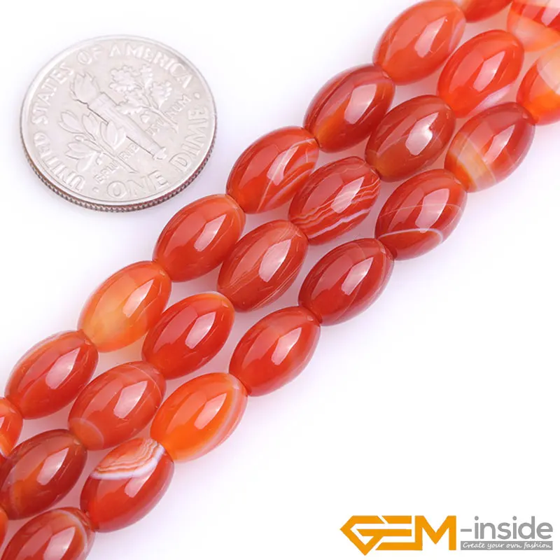 Oliva Shape Sardonyx Red Agates Beads Natural Stone Beads DIY Loose Beads For Jewelry Making Strand 15 Inches Wholesale !