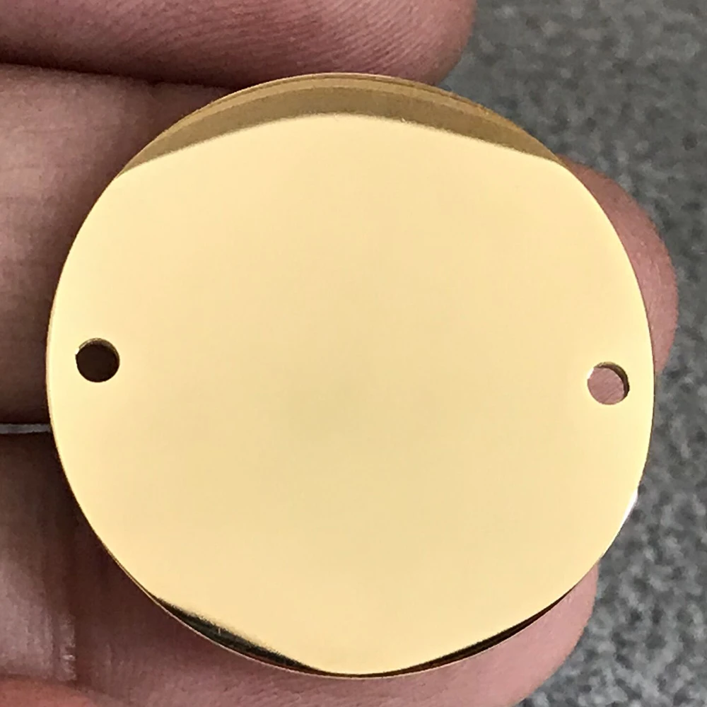 MaiLun 50 Stück individuelle Logo-Design, lasergravierte runde Charms, 2 Löcher, 8 mm, 10 mm, 13 mm, 15 mm, 18 m, 20 mm, 25 mm, Edelstahl-Anschlüsse – Detail 4