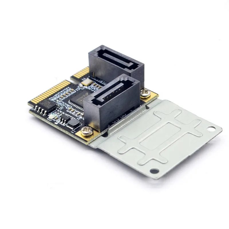 Mini PCI-E PCI Express de 2 puertos a SATA 3,0, convertidor de tarjeta de extensión de disco duro con Cable SATA para PC, ordenador, tarjetas adicionales