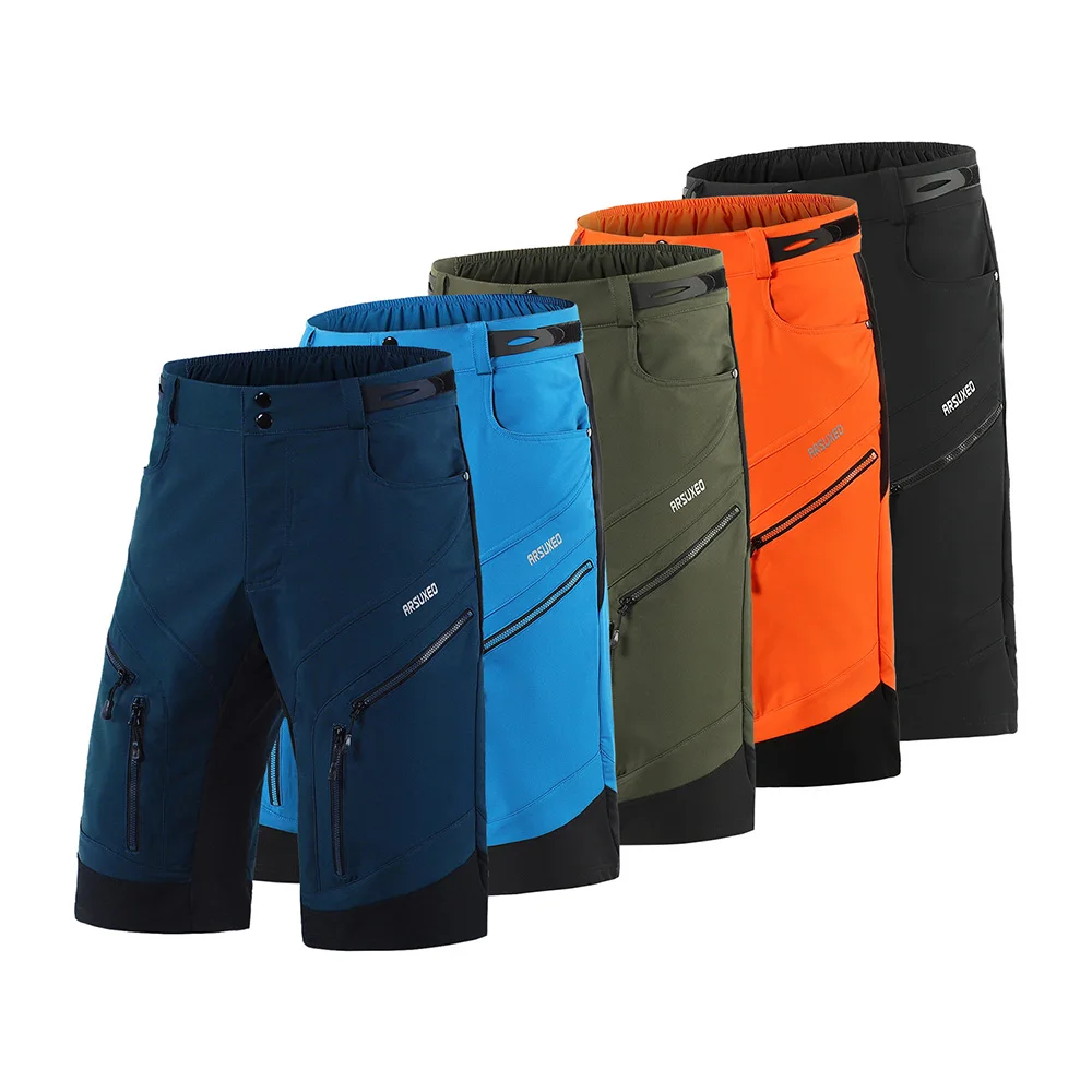 ARSUXEO-pantalones cortos de ciclismo para hombre, Shorts transpirables de secado rápido reflectantes para bicicleta de montaña y deportes al aire