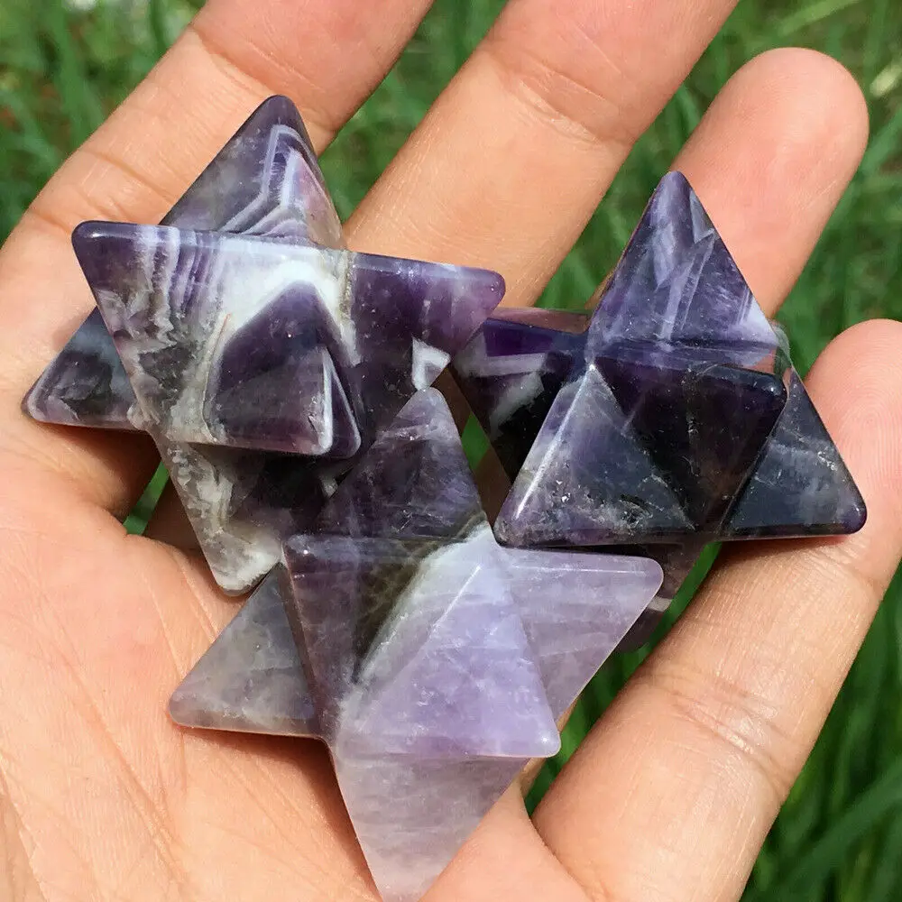 Amethyst quartz crystal Mercaba Ogoni Reiki gem spiritual healing divine