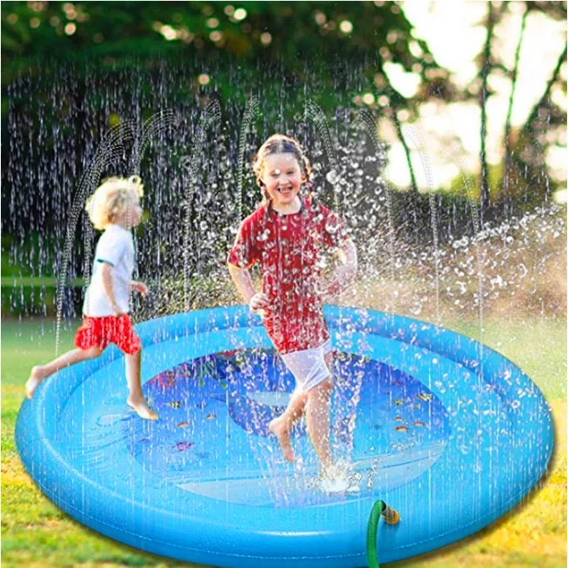 Coussin gonflable à pulvérisation d'eau de 170cm, tapis de jeu d'été pour enfants, arroseur de pelouse, piscine extérieure