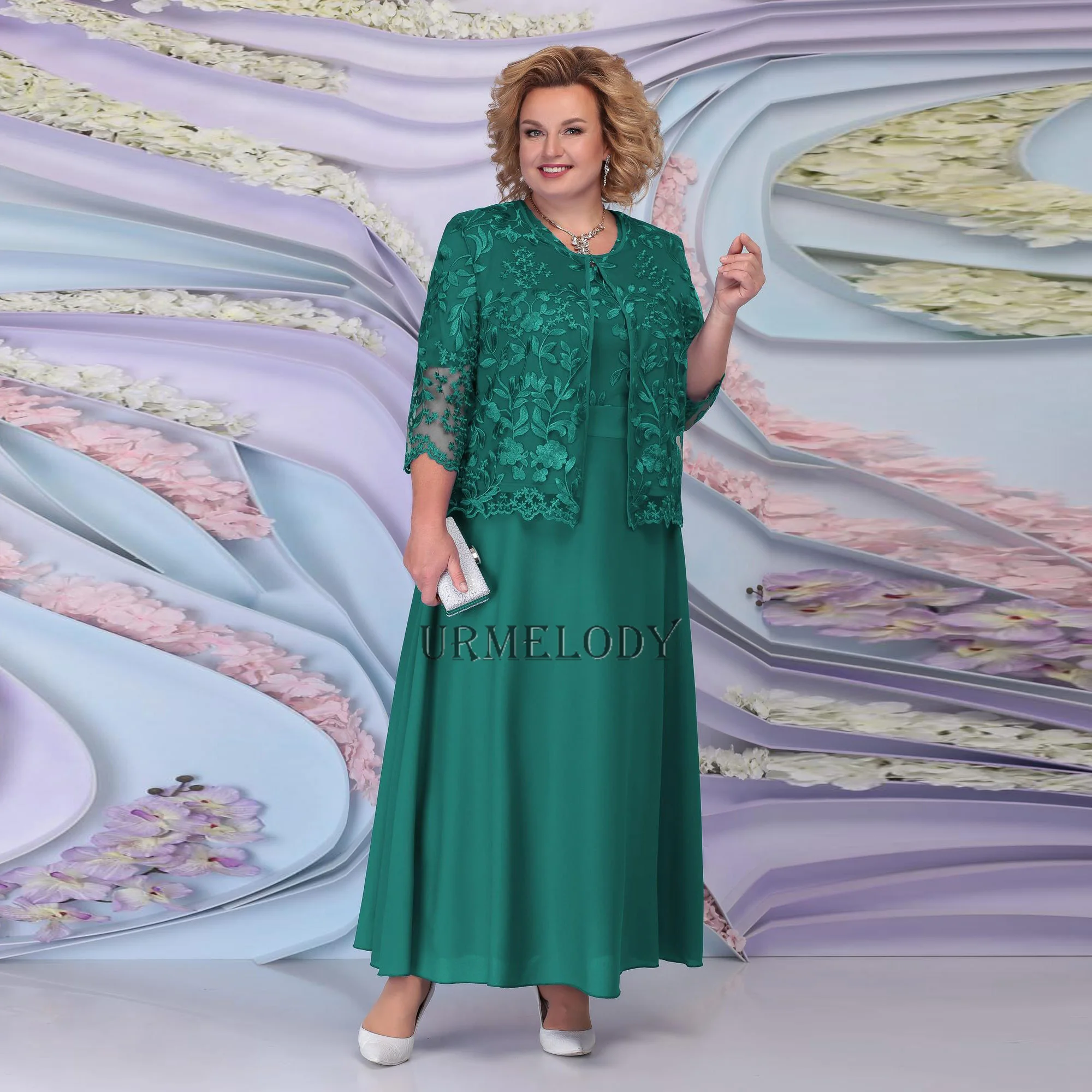 Green Long Dresses for Mother of the Bride Custom Plus Size Outfit