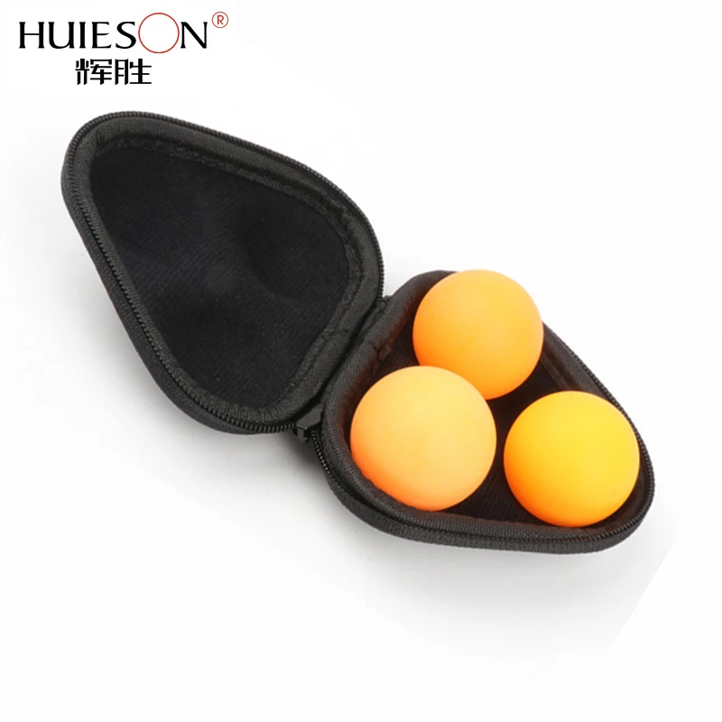 Huieson Portable Leather Table Tennis Ball Case Hard Box Durable Ping Pong Ball Bag Lightweight Waterproof