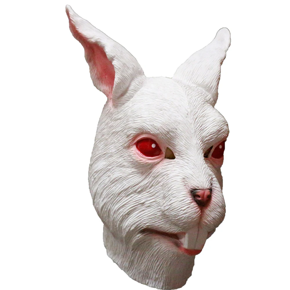 Animal Head Mask Realistic Rabbit Mask Cute Hare Halloween Fancy Dress Costume Masquerade Mask Bunny