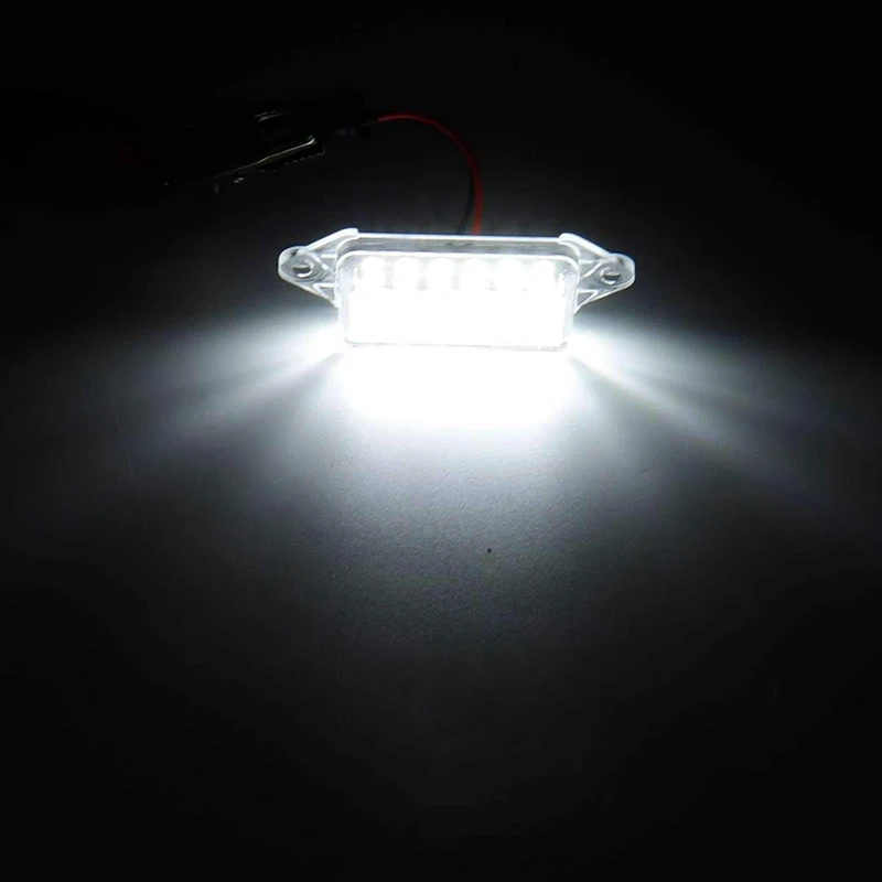 2Pcs Error Free Led Number Plate Bulbs 18Smd White Led License Plate Light Lamp for Mitsubishi Lancer X Evo 2003-2017