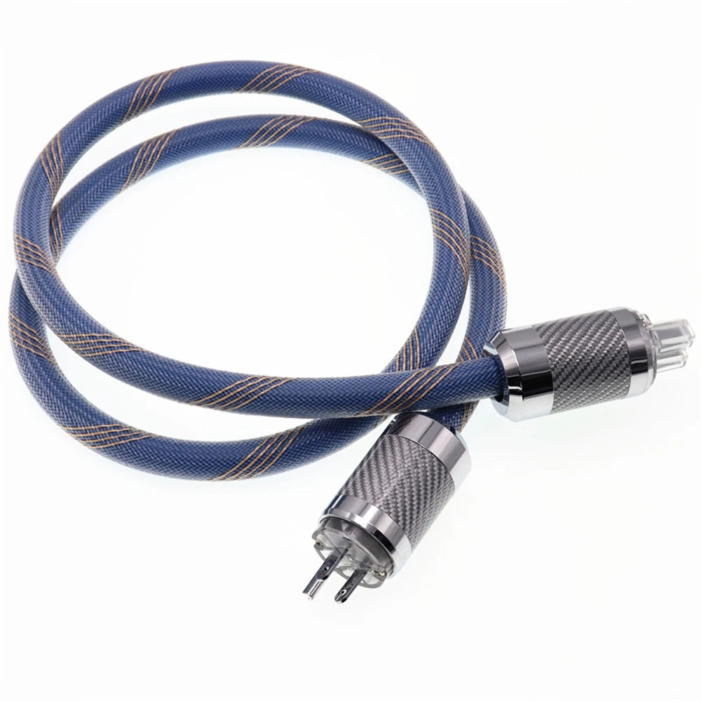 Pcs SPX-28 5N OCC copper Silver palted AC Power cable with carbon fiber US version Power plug