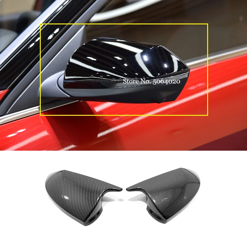 For Hyundai Elantra CN7 2020 2021 ABS Carbon fiber Accessories Car Side Door Ox Horn Rear View Mirror Cover Trim Car Styling