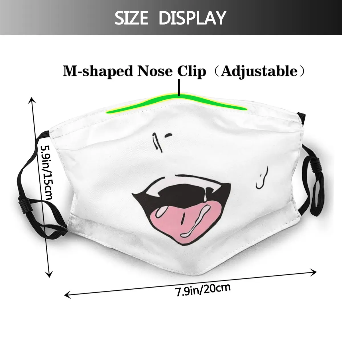 Ahegao Unisex ป้องกันฝุ่นปากหน้ากาก Hentai Anime Manga ตัวกรองป้องกัน Respirator สำหรับผู้ชายผู้หญิง