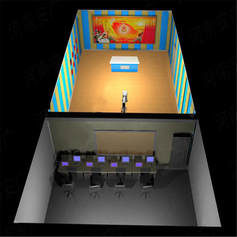 Iluminación de escenario de construcción de estudio Virtual, equipo de iluminación de estudio de TV de construcción de caja azul virtual
