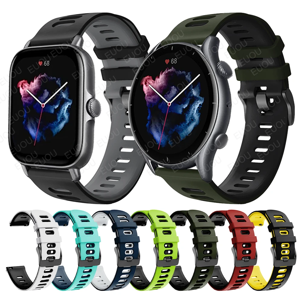 

Sport Silicone Strap For Amazfit GTR 3 Pro/GTS 3 Watch Band For Huami Amazfit Stratos 3/GTS 2 mini 2e/Bip S Wristband Watchband