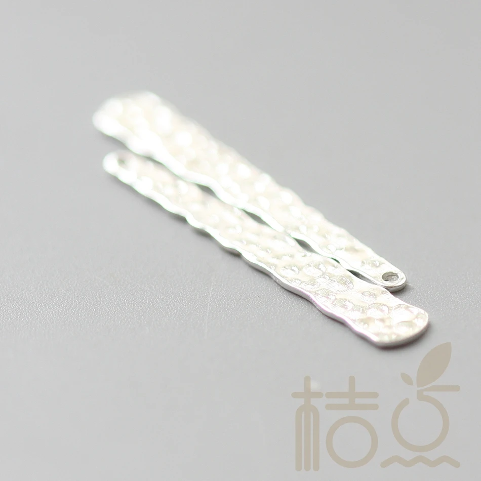 DIY Supply-Premium Plated Solid Brass Finding Hammered Irregular - 33.9x5.3mm (3934C)