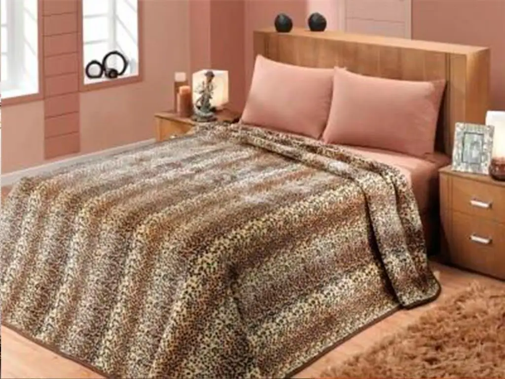 Çeyizdiyarı Leopard print Double Personality Blanket Brown