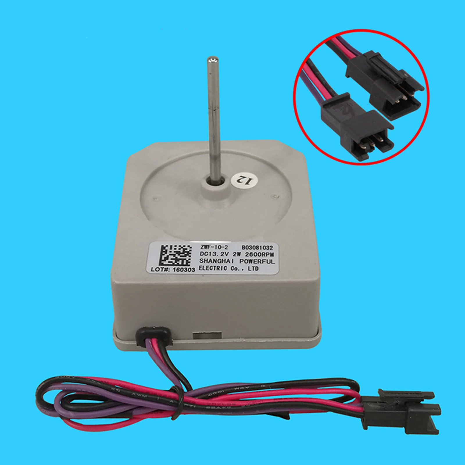 DC Fan Motor ZWF-10-2 B03081032 for MeiLing Rongsheng Double Door Refrigerator Repair Parts DC13.2V 2W