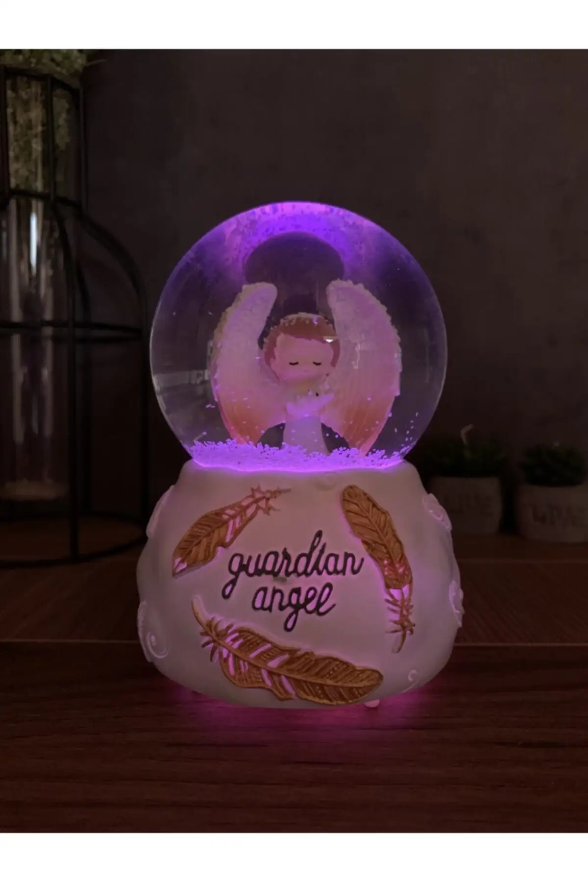 Guardian Angel Light Musical Snow Globe Snow Globe Crystal Balls Magnetic Globes Home Office Decoration