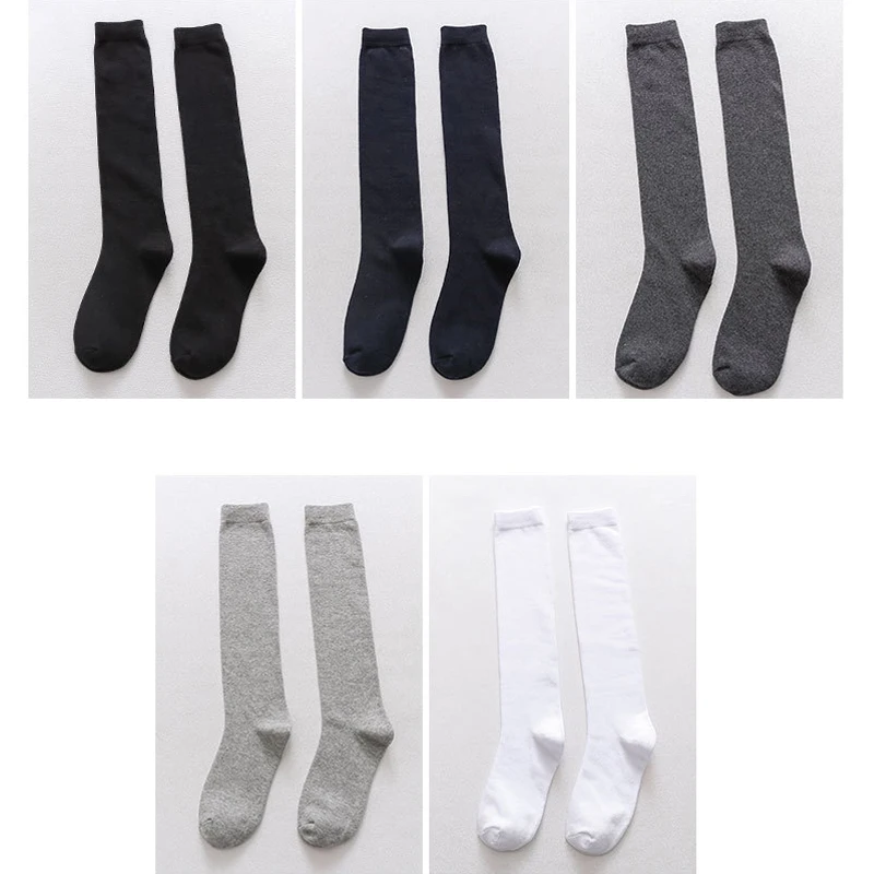 Brand Men\'s Long Socks Casual Combed Cotton Classic Business Solid Socks Party Wedding Gift Comfortable Dress Black Sokken