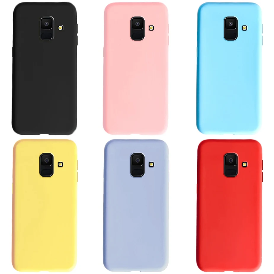 ฝาครอบสำหรับ Samsung Galaxy A6 2018 A600 SM-A600F Candy Soft TPU โทรศัพท์สำหรับ Samsung A6 Plus 2018 ฝาครอบ A605 A605F กรณี