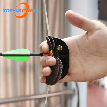 Çift katlı okçuluk parmak koruma koruyucu Pad eldiven Tab deri çekme yay ok avcılık çekim uygulama oyunu yeni