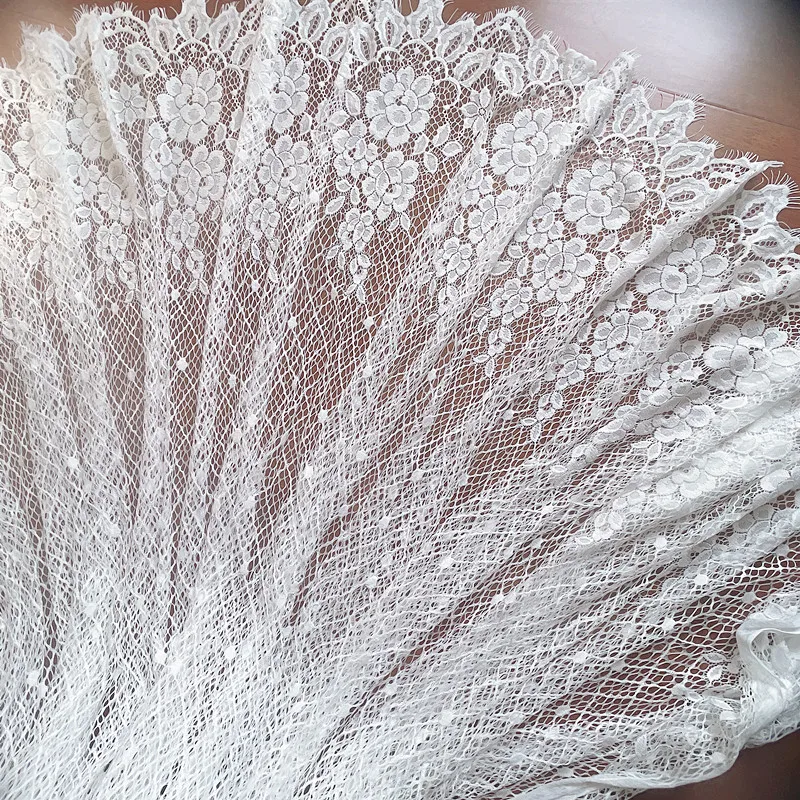 Dicker, weicher Spitzenstoff für Hochzeitskleider, Wimpern-Druckgarn, geometrische Blumendekoration, Accessoires, neuer Stil, RS3771 – Detail 7