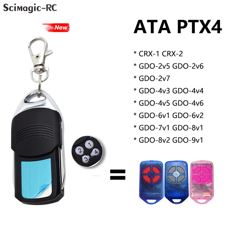 

For ATA PTX4 433.92 MHz CRX-1 -2,GDO-2V5 2V6 2V7,GDO -4V3 9V1Garage/Gate Door Replacement Remote Control Transmitter