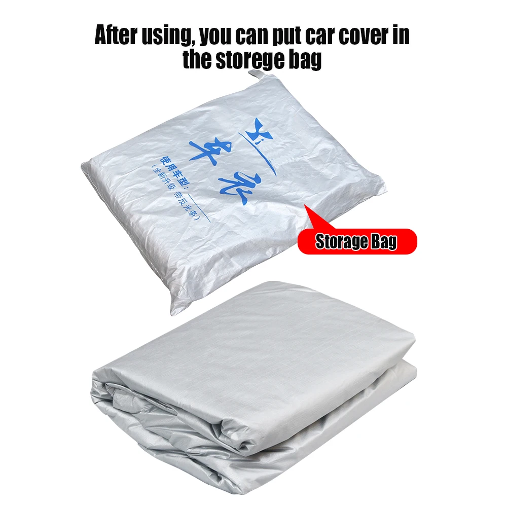 Full Car Cover Anti-Uv Outdoor Indoor Zonnescherm Regen Sneeuw Dust Slip Cover Voor Peugeot 208 Hatchback