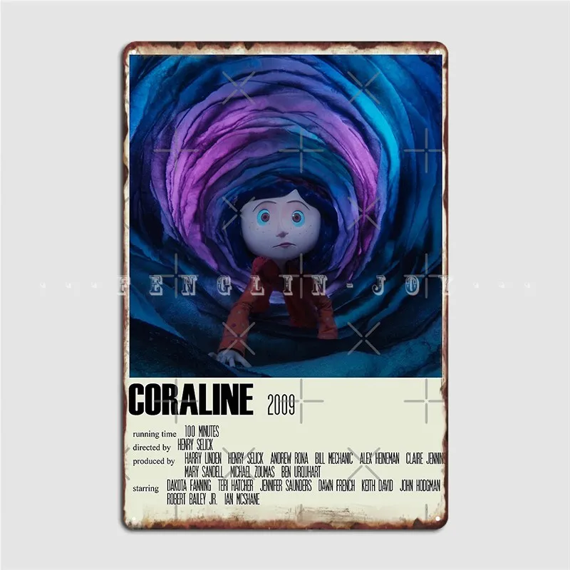 Coraline Alternative Art Movie Metal Sign Painting Décor Decoration Cinema Kitchen Kitchen Tin Sign Posters