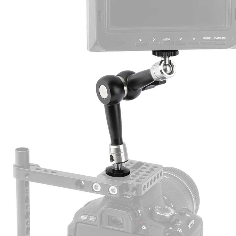 HDRIG-abrazadera de cabeza esférica, brazo articulado mágico con doble rosca de 1/4 ", montaje de tornillo, Conector de tiro caliente para cámara DSLR
