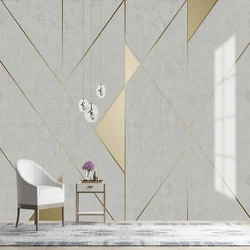 Custom Waterproof Mural Wallpaper Modern Retro 3D Cement Stripe Abstract Geometric Bedroom Backdrop Wall Background Home Decor