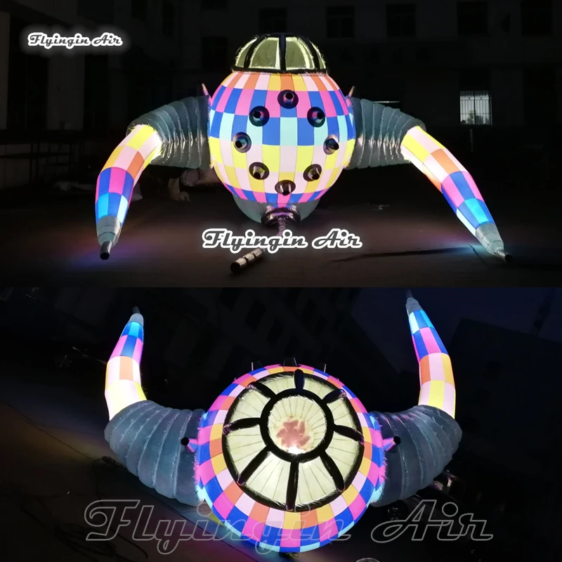 

Personalized Lighting Inflatable UFO Model 4m/6m Giant Hanging Alien Spacecraft/Spaceship Balloon For Concert Stage Decoration