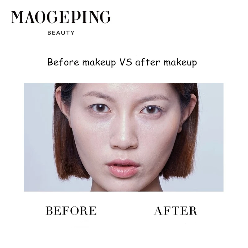 MAOGEPING-뷰티 3D 섀도우 컴팩트 파우더, 페이스 컨투어 메이크업 브론저 무스 텍스처 V 페이스 코 섀도우 헤어라인 파우더