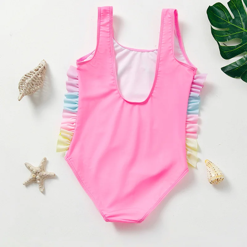 2-10Y Toddler Baby Girls swimsuit one piece Kids Swimwear Girls Swimming outfit Cartoon Children Swimwear Bathing suit girls