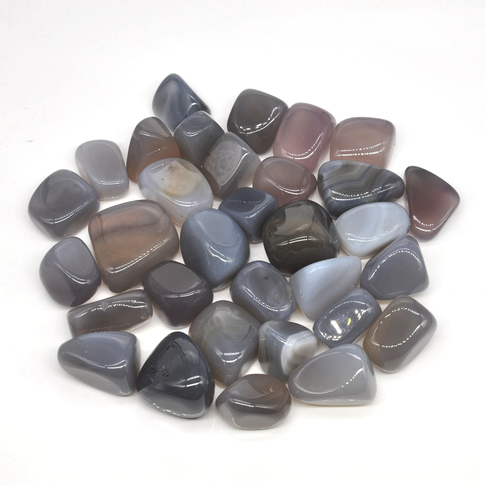 100g Natural Grey Agate Tumbled Stones Bulk Healing Crystals Reiki Polished Gemstones Gem Raw Aquarium Decoration Minerals