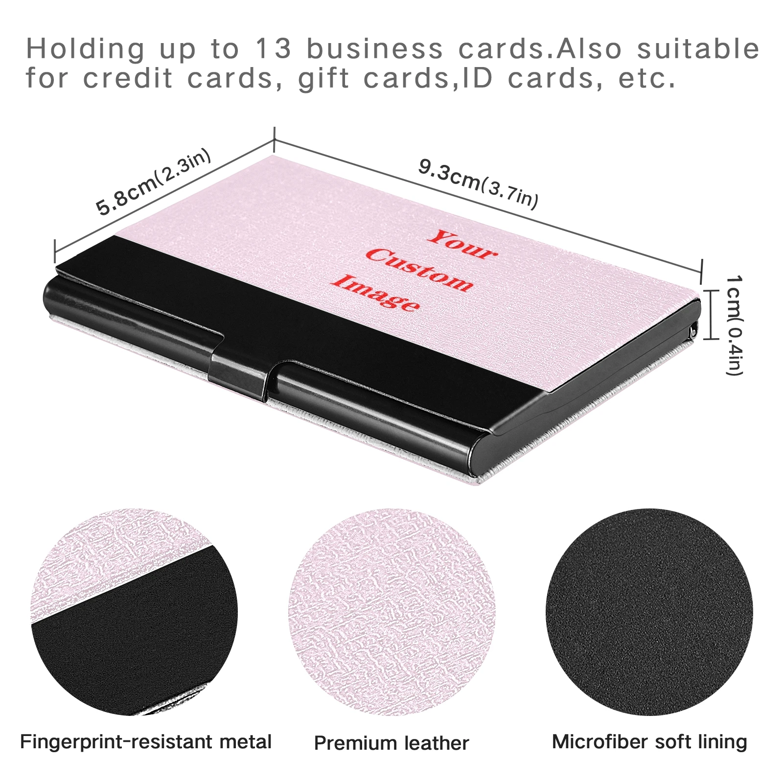 Custom Pattern LOGO Creative Business Card Case Stainless Steel Metal Lid Credit Card Luxury Business Holder Card Metal Wallet