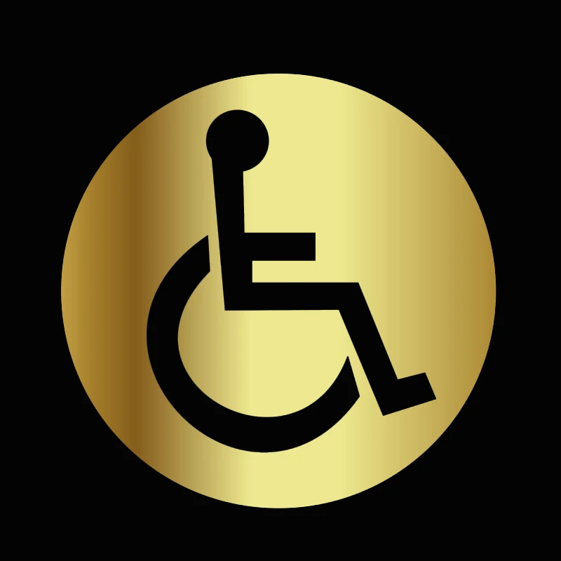 13CM*13CM 1 Pcs Car Window Disabled Wheelchair Handicap Round Car Window Reflective Decals Decoration PVC Fashion Car Sticker