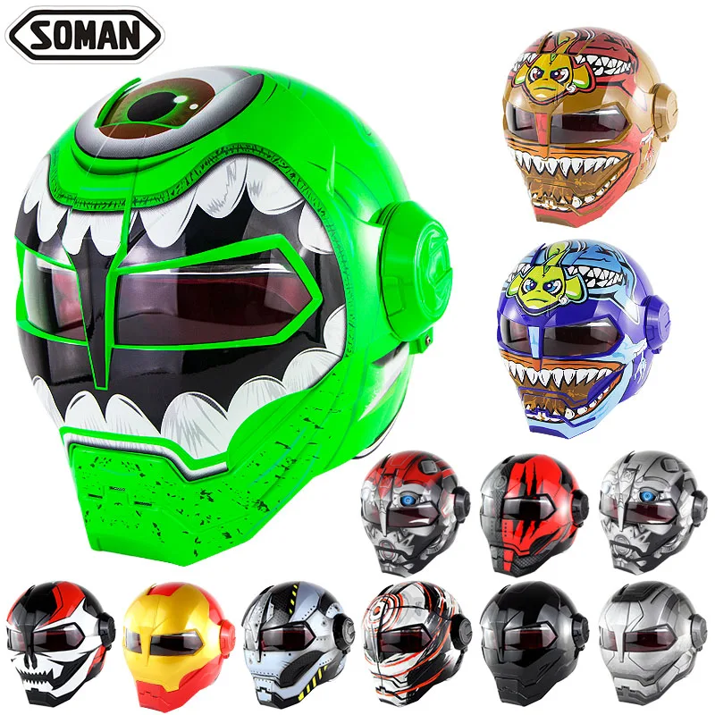 

Green Motorcycle Helmet Mens Motorbike Capacete De Moto Casco Retro Casque Moto Riding Helmet Cascos Para Moto Motocross Helmet