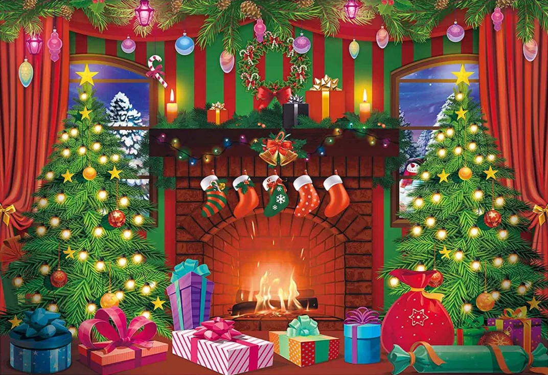 عيد ميلاد سعيد الموقد خلفية ترحيب الشتاء الثلوج شجرة عيد الميلاد عطلة حفلة عيد ميلاد راية الديكور الاطفال استحمام الطفل