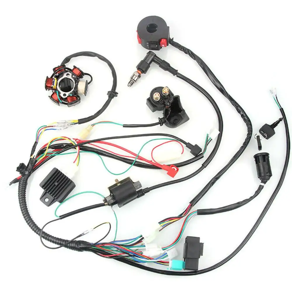 

Dirt Bike ATV Quad Wire Harness For 50cc 70cc 90cc 110cc 125cc Start Electric Assembly Wiring