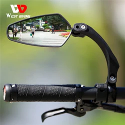 WEST BIKING Bicycle Rear View Mirror 360 Degree Rotate for Bike MTB Bicycle Electrical Bike Wide-Range Adjustable Angles Mirror