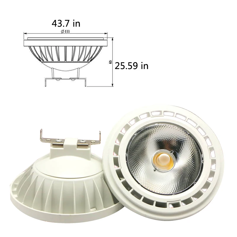 LED AR111 reflektor żarówka Downlight źródło światła GU10 G53 podstawa ciepły biały i zimny biały 220V Aluminium wewnątrz lampa oświetleniowa