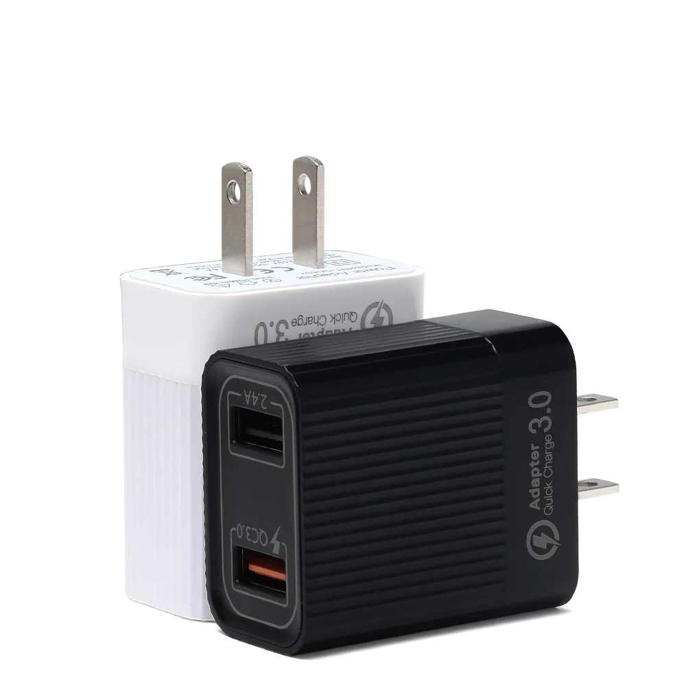 2pack 30W 2-Port USB Plug Cube Portable Travel Wall Charger Plug for iPhone Xs/XS Max/XR/X/8/7/6/Plus, iPad Pro/Air 2/Mini 2