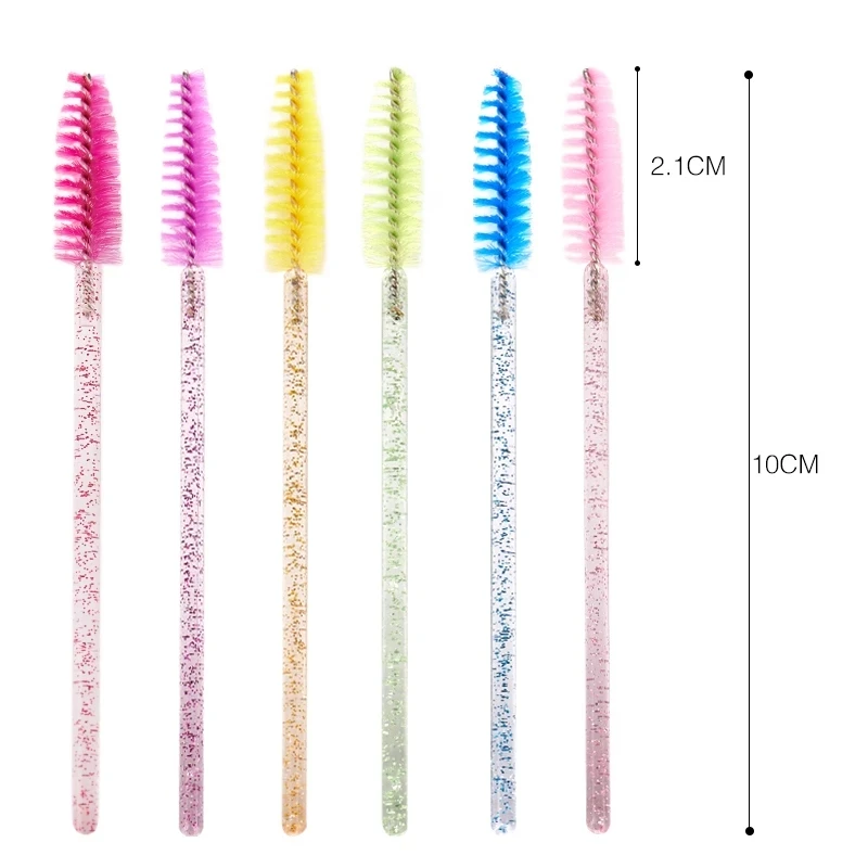 High Quality Eyelashes Spoolie Brushes Disposable Plastic Handle Makeup Brush Comb Mascara Eye Lash Extension Professional Tools