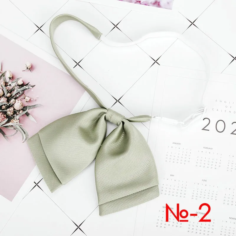 Ladies Bank New Solid Collar Bow Tie Women's Cute Bow-knot Japanese Girl Bowtie Butterfly Cravats Suits Jk Uniform Accessories