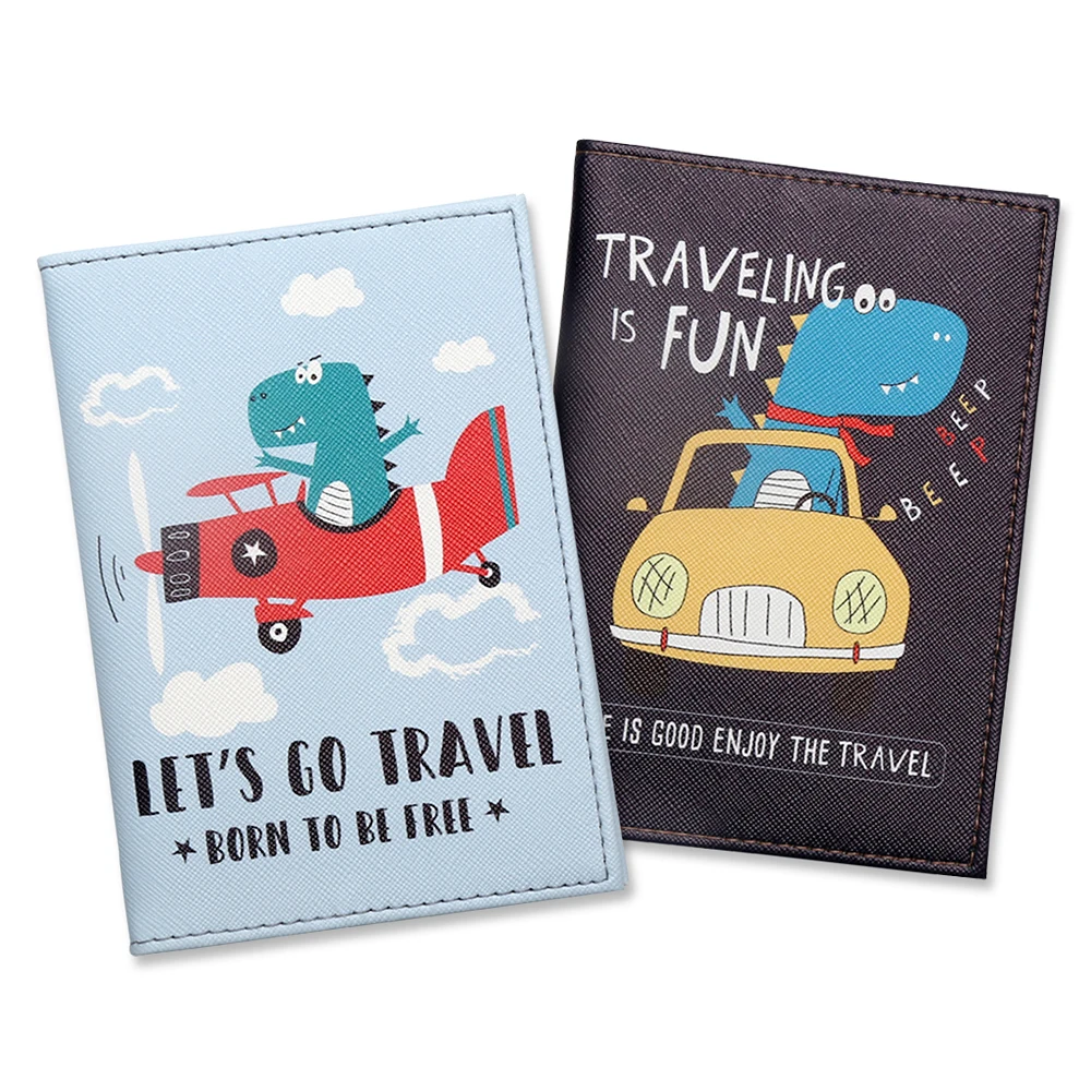 

Fashion Cartoon Dinosaur Unicorn Passport Cover Bank Card ID Holder Women Men PU Leather Travel Passport Holder Case 14.5*10cm