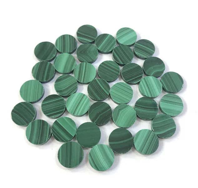 Original10mm Flat Round Cabochon Natural Malachite Onyx Gemstone Beads Circle Disc Jewelry Making Semi Precious Gemstone Beads