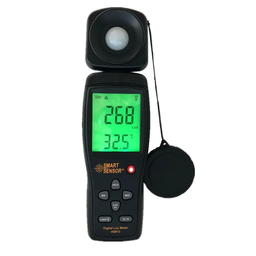 

AS813 Illuminometer Measuring Tester with Digital Light Meter Luxmeter Lux/FC Light Meter Luminometer Photometer