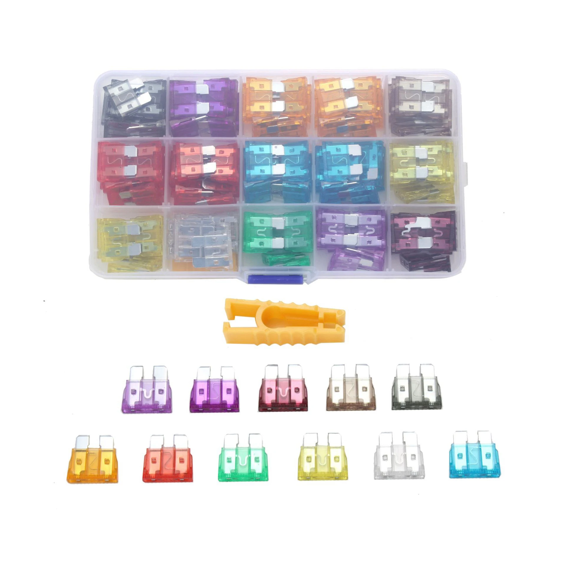 

150PCS Car Fuses 40A 2A 3A 5A 7.5A 10A 15A 20A 25A 30A 35A Amp with Box Clip Assortment Auto Blade Type Fuse Set Truck Fuse Set