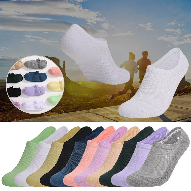 

Women Running Ankle Socks Men Outdoor Sport Walking Non-slip Comfort Breathable Thick Bottom Cotton Athletic Low Cut Boat Sock