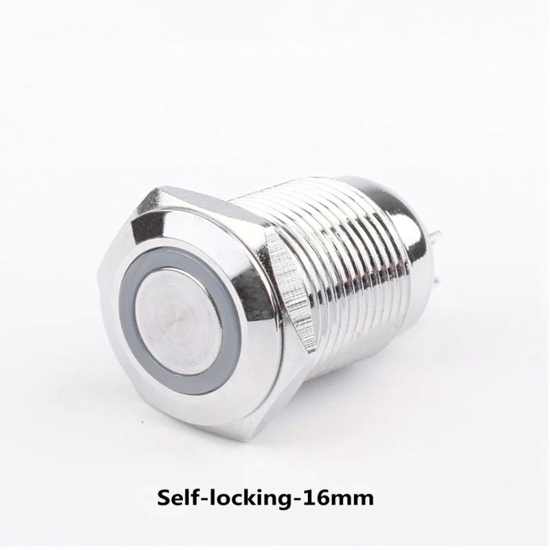 16Mm Tombol Tekan Logam Tahan Air Nikel Berlapis Kuningan Bulat Datar Beralih Menempel