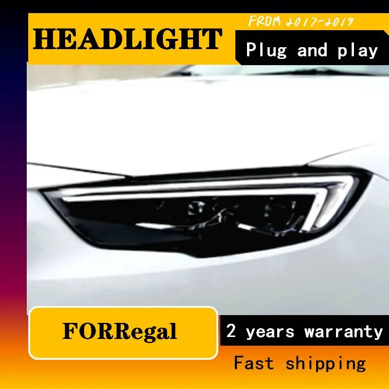 Car Styling Head Lamp Ccase For Buick Regal Headlights 2017-2019 Headlights ALL LED Headlight Daytime Running Light DRL Bi-LED