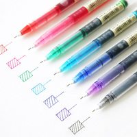 1 Pcs/7 Pcs/Set Colourful Straight Liquid Retro 0.5mm Gel Pen Artistic Font Creative Neuter Pen Business School Office Supplies